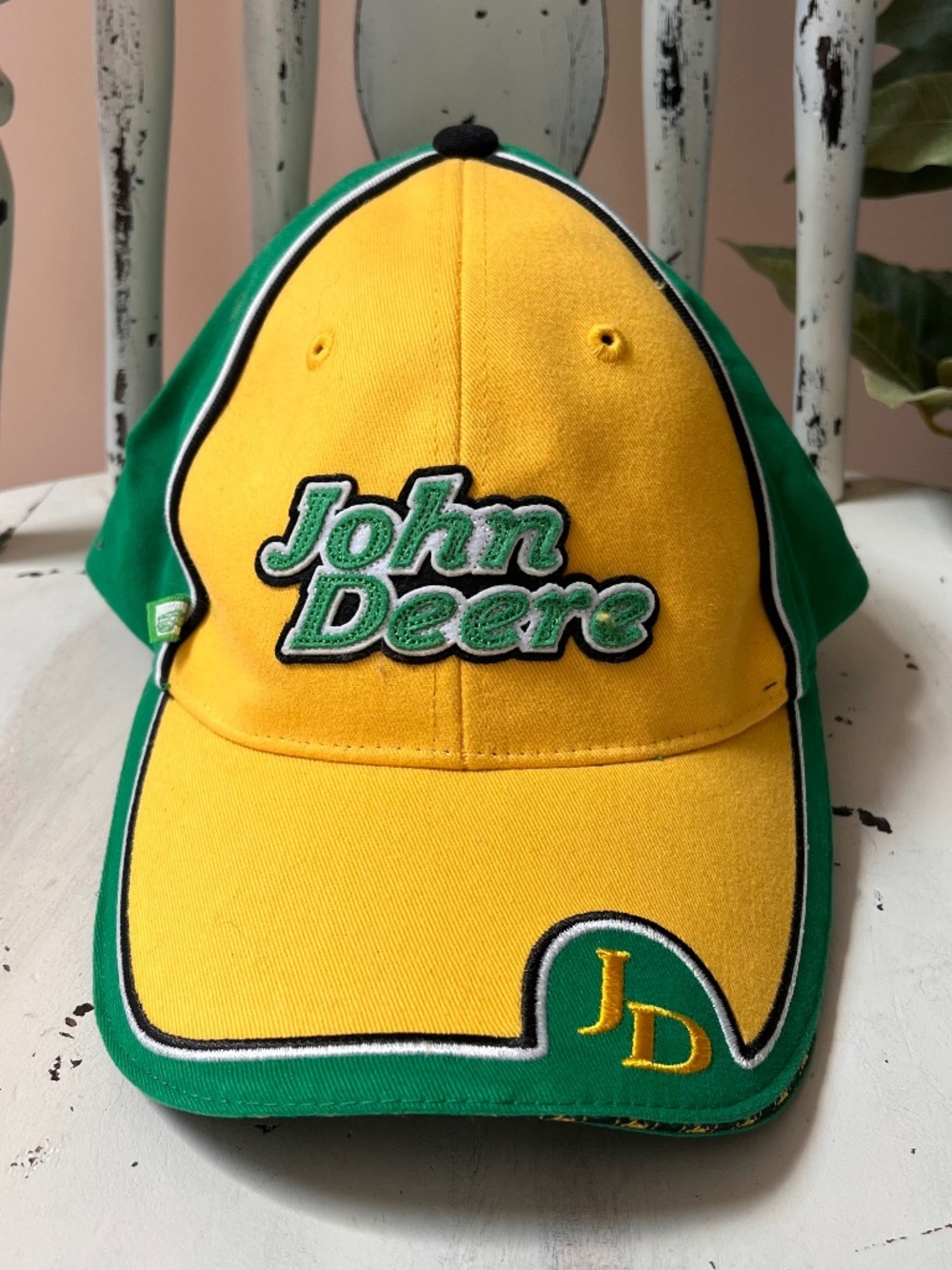 John Deere Hat Green Yellow Embroidered Logo Snapback Cap